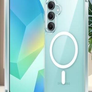 Capa transparente para Samsung Galaxy A16 5G, compatível com MagSafe, [não amarela] [proteção contra quedas de nível militar] à prova de choque magnética protetora para celular, transparente