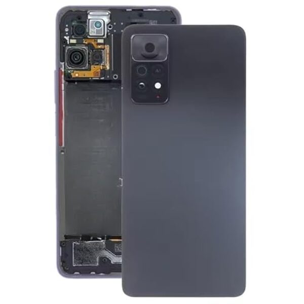 Capa traseira para Xiaomi Redmi Note 11 Pro Plus 5G capa traseira de bateria de telefone peças sobressalentes capa traseira de bateria de substituição com lente de câmera (preto)