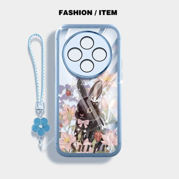 Capa VRQR Para Xiaomi Redmi 14C 4G 5G Poco C75 M7 Pro 5G A3 4G 14R A4 5G Coelhinho Fofo Anti-Queda De Telefone Transpare
