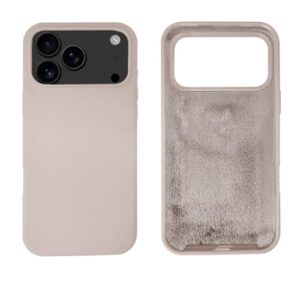 Capinha Para iPhone 17 Pro Max Cover Silicone Macio e Aveludado Pro Dentro (Rosa Areia)