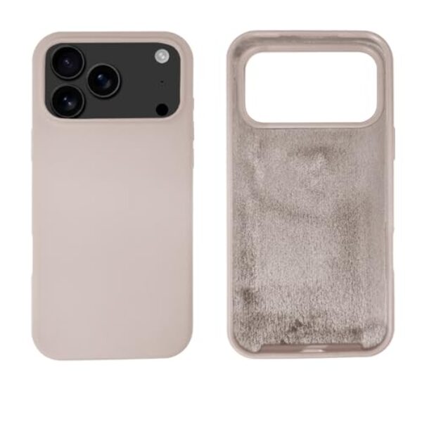 Capinha Para iPhone 17 Pro Max Cover Silicone Macio e Aveludado Pro Dentro (Rosa Areia)