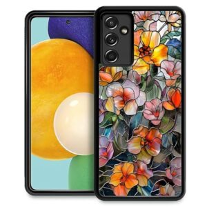 CARLOCA Capa compatível com Samsung Galaxy A14 5G para meninas à prova de choque antiarranhões capa traseira de PC rígida estética padrão de moda flores coloridas mosaico 3D vintage