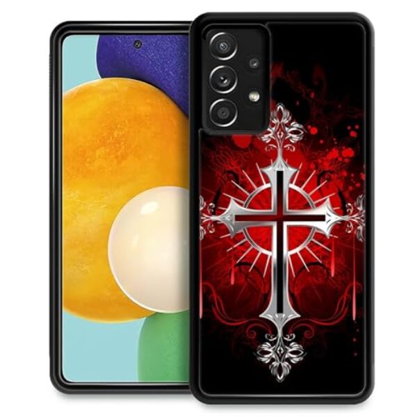 CARLOCA Capa compatível com Samsung Galaxy A32 5G, estampa de Jesus Cruz Vermelha para Meninas, Ultra Proteção à Prova de Choque Silicone Macio TPU Antiderrapante Traseira