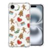 CAROKI Capa de telefone de Natal para iPhone 16e - Capa protetora de TPU flexível transparente e macia com design de biscoito do Papai Noel, capa antiderrapante à prova de choque para meninos e
