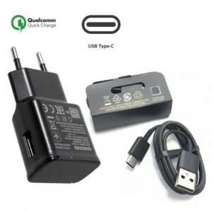 Carregador Original Samsung Turbo Tipo C Samsung Galaxy S8 S9 Plus Galaxy S10 S10e S10 Plus Galaxy A50 A30 A20 A70 A80 Galaxy Note 8 Galaxy Note 9 Galaxy A21 M20 M21s M31 M51 A11 USB-C