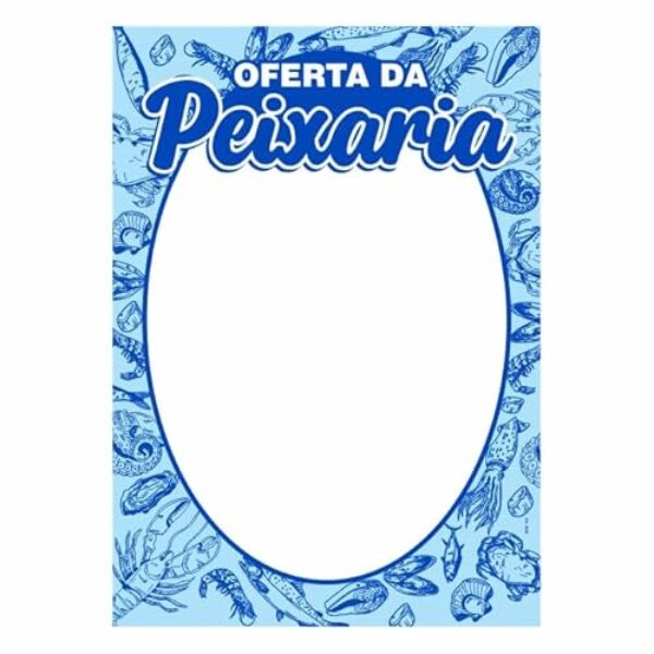 Cartaz de Oferta Peixaria e Peixe 29,7 x 42cm Papel Duplex 25 unidades
