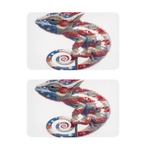 Cartoon Chameleon 4 de julho Dia da Independência branca decorativa de Natal capa de lava-louças ímã reutilizável pele de geladeira painel frontal decoração de férias magnético Cubierta de