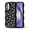 CASBST Capa de telefone compatível com Galaxy A54 5G para mulheres e meninas, moldura ondulada encaracolada com estampa fofa, capa de telefone à prova de choque de silicone macio e estética para