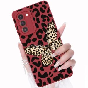 CASBST Capa para celular Samsung Galaxy S21 FE 5G, design de padrão de flores da moda, capa de silicone líquido, fina, à prova de choque e resistente a arranhões para Samsung S21 FE - borboleta