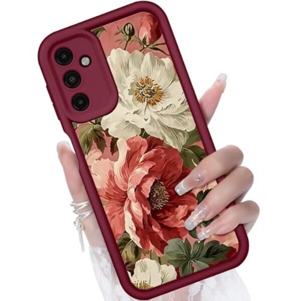 CASBST Capa para Samsung Galaxy A36 5G, design criativo de flores para meninas e mulheres, capa de silicone líquido, moldura mais grossa à prova de choque e resistente a arranhões para Samsung A36