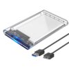 Case Externa Para HD transparente Alta Velocidade e Conexão USB 3.0 Transmissão de 6gbps Sata 3 Suporta SSDs e HDs de até 3TB Transparente Premium