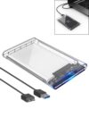 Case Externa Para HD transparente Alta Velocidade e Conexão USB 3.0 Transmissão de 6gbps Sata 3 Suporta SSDs e HDs de até 3TB Transparente