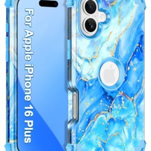 Casetego Capa para iPhone 16 Plus, capa protetora resistente à prova de choque de três camadas de policarbonato rígido totalmente resistente + TPU macio para meninas para Apple iPhone 16 Plus de 6,7