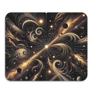 Celestial Tapete de secagem de pratos preto e dourado antiderrapante, tapete de secagem para balcão de cozinha, 39,9 cm x 30 cm