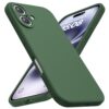 CellEver Capa de silicone resistente para iPhone 16 [proteção da câmera] [revestimento antióleo] proteção militar contra quedas, interior macio sem arranhões, verde floresta
