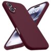 CellEver Capa de silicone resistente para iPhone 16 [proteção da câmera] [revestimento antióleo] proteção militar contra quedas, interior macio sem arranhões, vinho