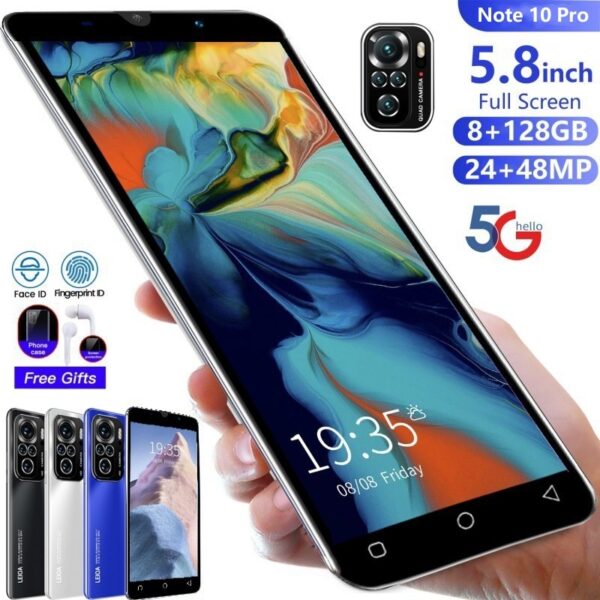 Celular Note 10 Pro 8+128GB 5,8Polegadas 5G Celulares Dual Sim Telefone Android Celular Barato