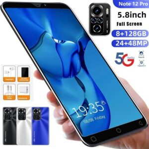 Celular Note 12 Pro 5.8Polegadas 8 + 128GB Celular Barato Note10 5G Smartphone Dual Sim Celulares