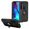 CELZEN - Para Motorola Moto G Stylus XT2043, Moto G Power XT2041 (versão 2020) - Capa de telefone híbrida com suporte de anel - RS2 preta