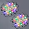 Ceoighe Pacote com 2 cabos de carregador de telefone USB tipo C, multicolorido, 12 LEDs, 50 polegadas, cabo carregador de telefone compatível com iPhone 15 Pro Max/15 Plus/S23 Ultra/S22 (Ball-Type C)