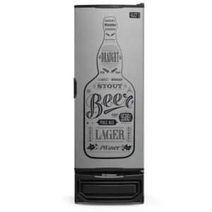 Cervejeira Vertical Porta Cega Adesivada 410 Litros Gcb40gw Gelopar Refrigerador Inox 220v