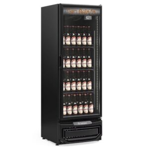Cervejeira Vertical Porta De Vidro 410 Litros Gcb40vlb Gelopar Expositor All Black 110v