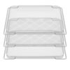 Cesta de fritadeira a ar com 3 peças com alça para forno, portátil, aquecimento uniforme multiuso cesta de fritadeira a ar de 37,2 x 27,6 cm, ferro com cromagem, bandeja e conjunto de frigideiras para