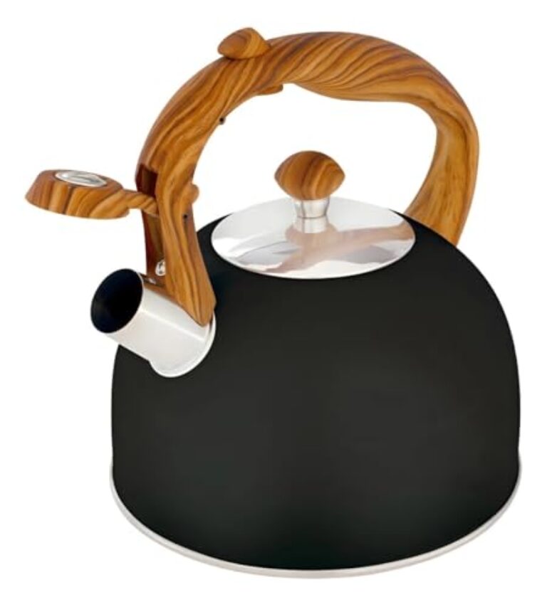 Chaleira 2,5 Litros Preta em Aço Inoxidável – Fervedor de Água com Cabo Ergonômico e Tampa com Trava, Design Elegante