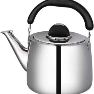 Chaleira de água assobiada, fogão a gás, bule retrô, chaleira de assobio, chaleira universal, caldeira para fogão a gás e fogão de indução, chaleira de tamanho compacto (uma cor 7L)