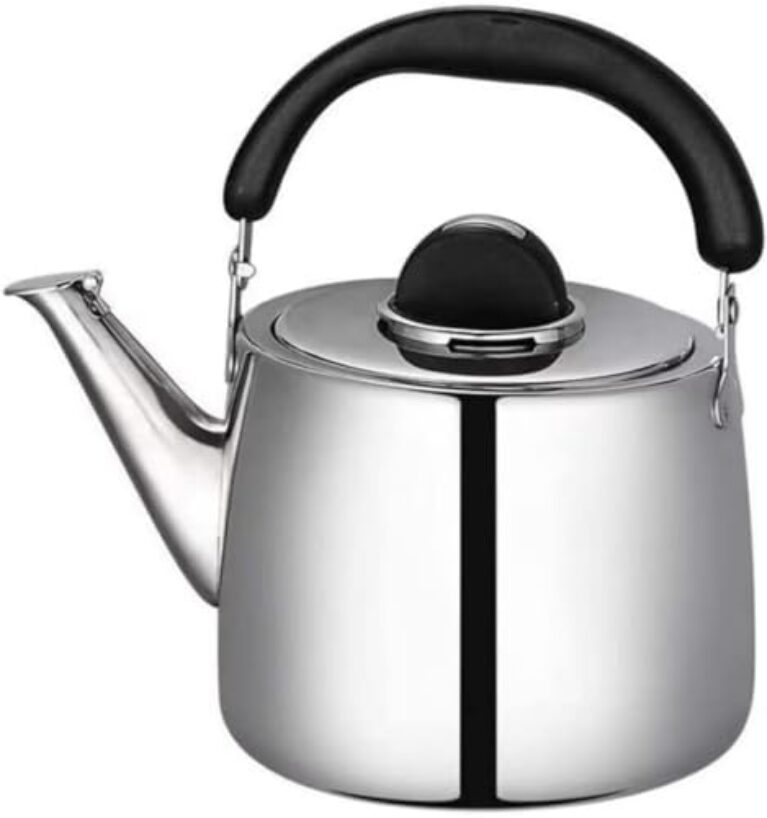 Chaleira de água assobiada, fogão a gás, bule retrô, chaleira de assobio, chaleira universal, caldeira para fogão a gás e fogão de indução, chaleira de tamanho compacto (uma cor 7L)