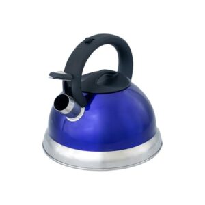 Chaleira em Inox com Apito, 3 Litros, Aço Escovado, Fundo Duplo, Compatível com Fogão a Indução, Gás, Elétrico e Vitrocerâmico, 22,5 x 21,5 x 21 cm