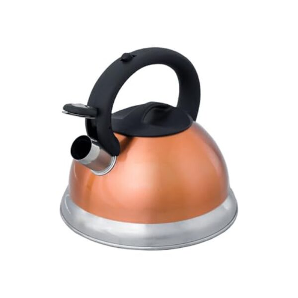 Chaleira em Inox com Apito, 3 Litros, Fundo Duplo, Compatível com Fogão a Indução, Gás e Elétrico, Aço Escovado, 22,5 x 21,5 x 21 cm