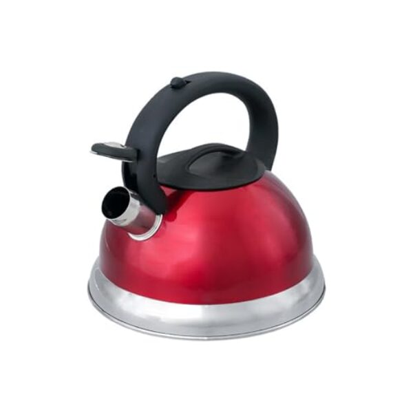 Chaleira em Inox com Apito, 3 Litros, Fundo Duplo, Compatível com Fogão a Indução, Gás e Elétrico, 22,5 x 21,5 x 21 cm, Acabamento Escovado