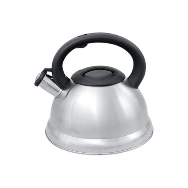 Chaleira Prata em Inox 3L com Apito — Fundo Duplo, Alta Performance e Compatível com Indução