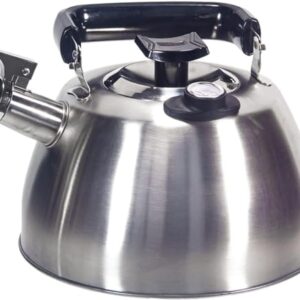 Chaleira superior de fogão, chaleira de assobio, para todos os fogões/fogões, gás, indução, com dispositivo de exibição de temperatura, aço inoxidável 304 de grau alimentício, fundo composto espesso