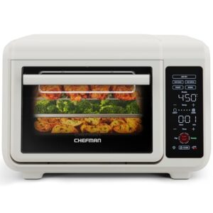 Chefman EasyAir 15 Qt. Fritadeira de ar e forno de bancada para refeições rápidas e saudáveis, assar, fritar ao ar, torradas e funções de bagel, 500 °F a temperatura máxima, 4 fatias