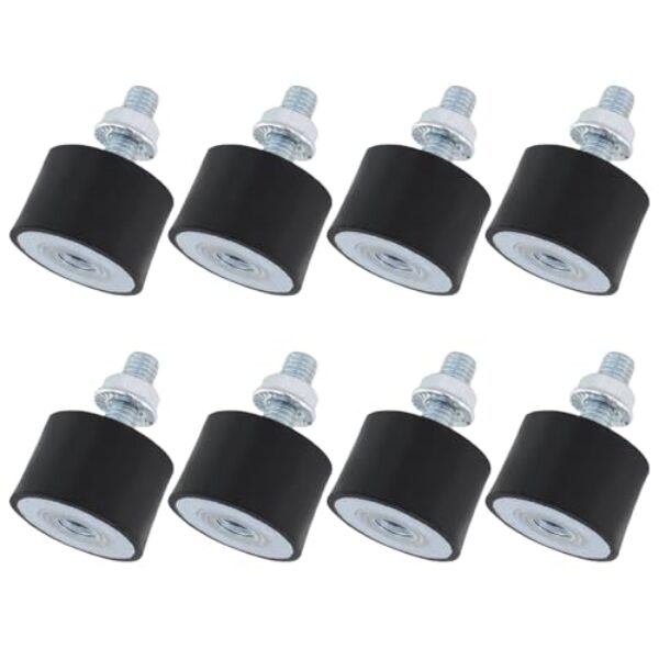 Chinflly 8 peças de isolador de borracha M8 amortecedores antivibração para compressor de ar e bomba de água de barco