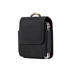 Cinto masculino de couro compatível com Samsung Galaxy Z Flip 7/6/5/4/3/2/5G/Motorola RAZR 5G/60/50/40/Ultra, bolsa de cinto para smartphone com clipe