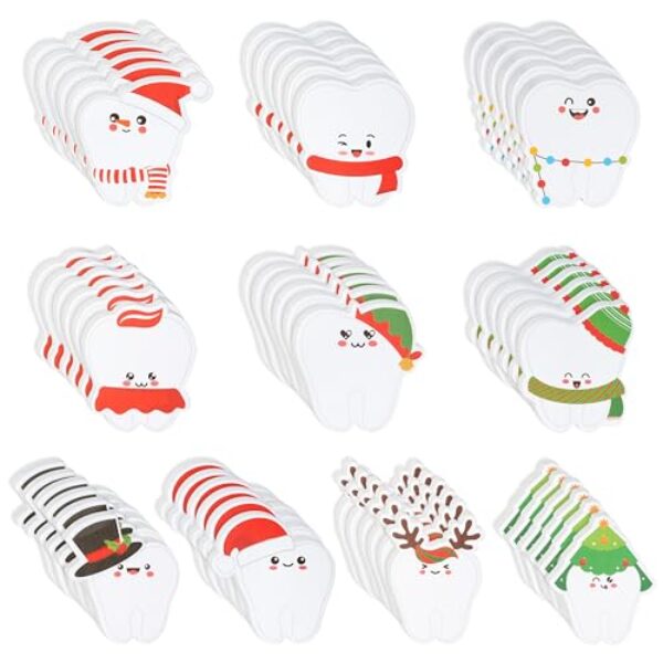 CJiangpo 60 peças de notas adesivas de Natal – lindos blocos de notas adesivas de fada, bloco de notas autoadesivo, 1200 folhas, recompensas de sala de aula, agradecimento de assistente dentário