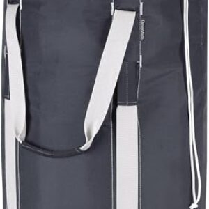 CleverMade Mochila de lavanderia bolsa esportiva com alças de ombro - cesto de roupas de capacidade extra grande com tampa de fecho de cordão, carvão/creme