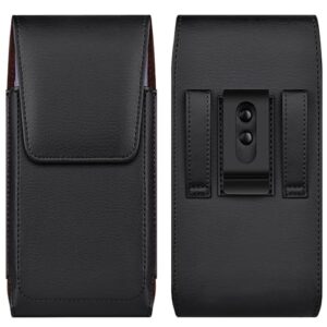 COANJIUO Coldre de couro para celular com clipe de cinto forte fecho magnético para Samsung Galaxy Ultra S25 S24 S23 S22 S21 S20 A16 A15 A14 A13, Motorola G Stylus, XL-preto
