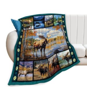 Cobertor de alce, cobertor rústico de cabana, cobertores de presentes de veado da floresta, coisas selvagens, flanela de pelúcia para meninas, mulheres, homens, meninos, amantes, adultos, roupa de