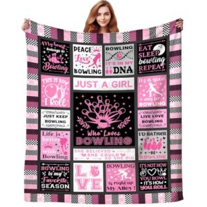 Cobertor de boliche, cobertor de bola esportivo, cobertor de flanela ultramacio e aconchegante, presentes para amantes de boliche, homens, mulheres, adolescentes, meninos, decoração de quarto 152 x