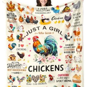 Cobertor de frango, presentes temáticos para amantes, para mulheres, crianças, adultos, flanela macia, cobertor de galo, 127 x 101 cm