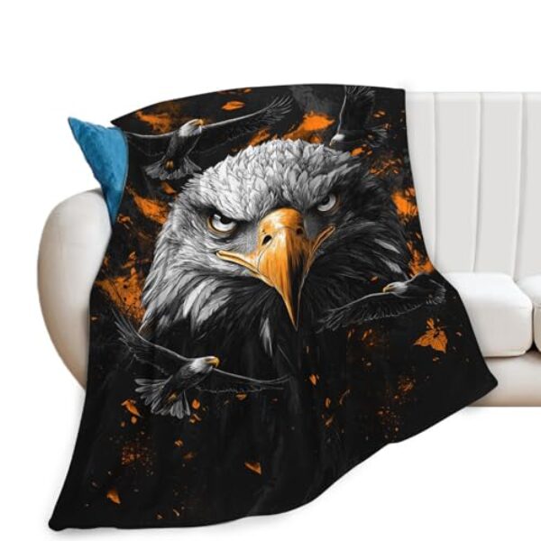 Cobertor de águia, cobertor de águia, presentes de águia careca, cobertores de flanela para meninos, homens, mulheres, amantes de adultos, roupa de cama macia, presente para sofá-cama, escritório