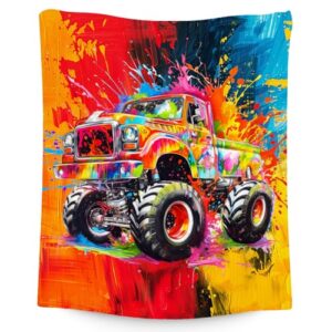 Cobertor infantil - Cobertores de caminhão para meninos - 102 x 127 cm de flanela macia presentes para sofá, escritório