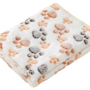 Cobertor Para Cachorro Manta Mantinha Cobertinha Pet Gato Estampado Liso Soft(PATINHAS BRANCA M (76X52cm))