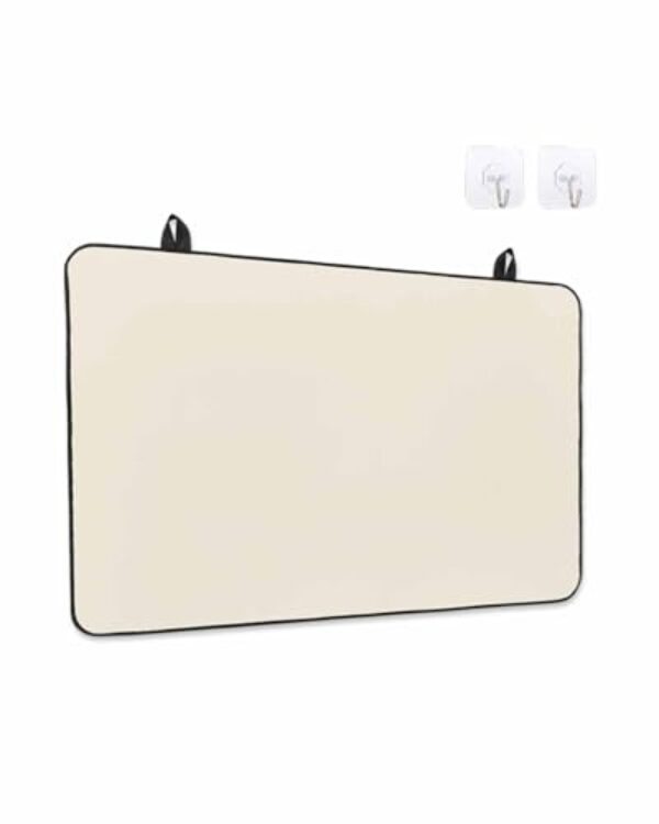 Coberturas superiores de fogão para fogão elétrico 78 x 61 cm, protetor de fogão de vidro resistente ao calor creme, cor sólida, simples, minimalista, arte, cerâmica, fogão, bancada, tapete, cobertura