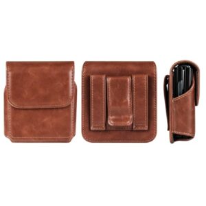 Coldre masculino compatível com Samsung Galaxy Z Flip 7/6/5/4/3/2/5G, suporte de cinto de couro compatível com Moto RAZR 5G/50/50 Ultra/40/40 Ultra/Huawei Pura X/Pocket 2/Pocket S