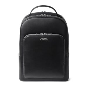 Comfyable Mochila de couro vegano premium, Preto, Large, Casual de negócios